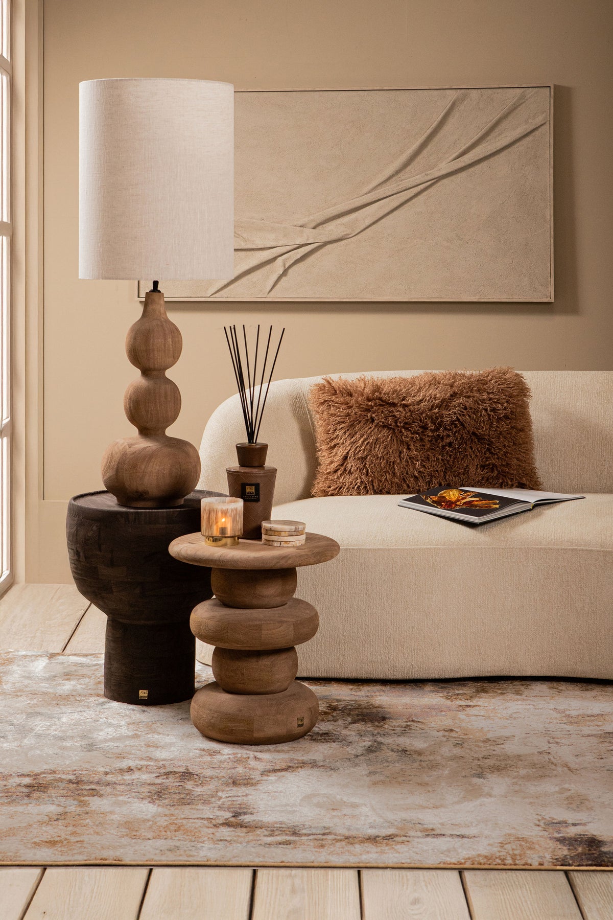 Altus natural mango wood table lamp base