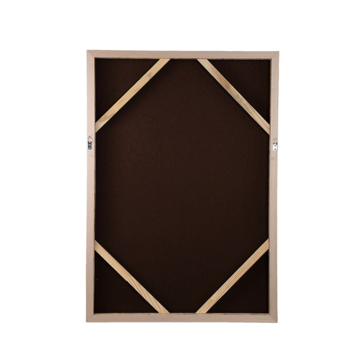 Lorinde light brown floral canvas wall panel