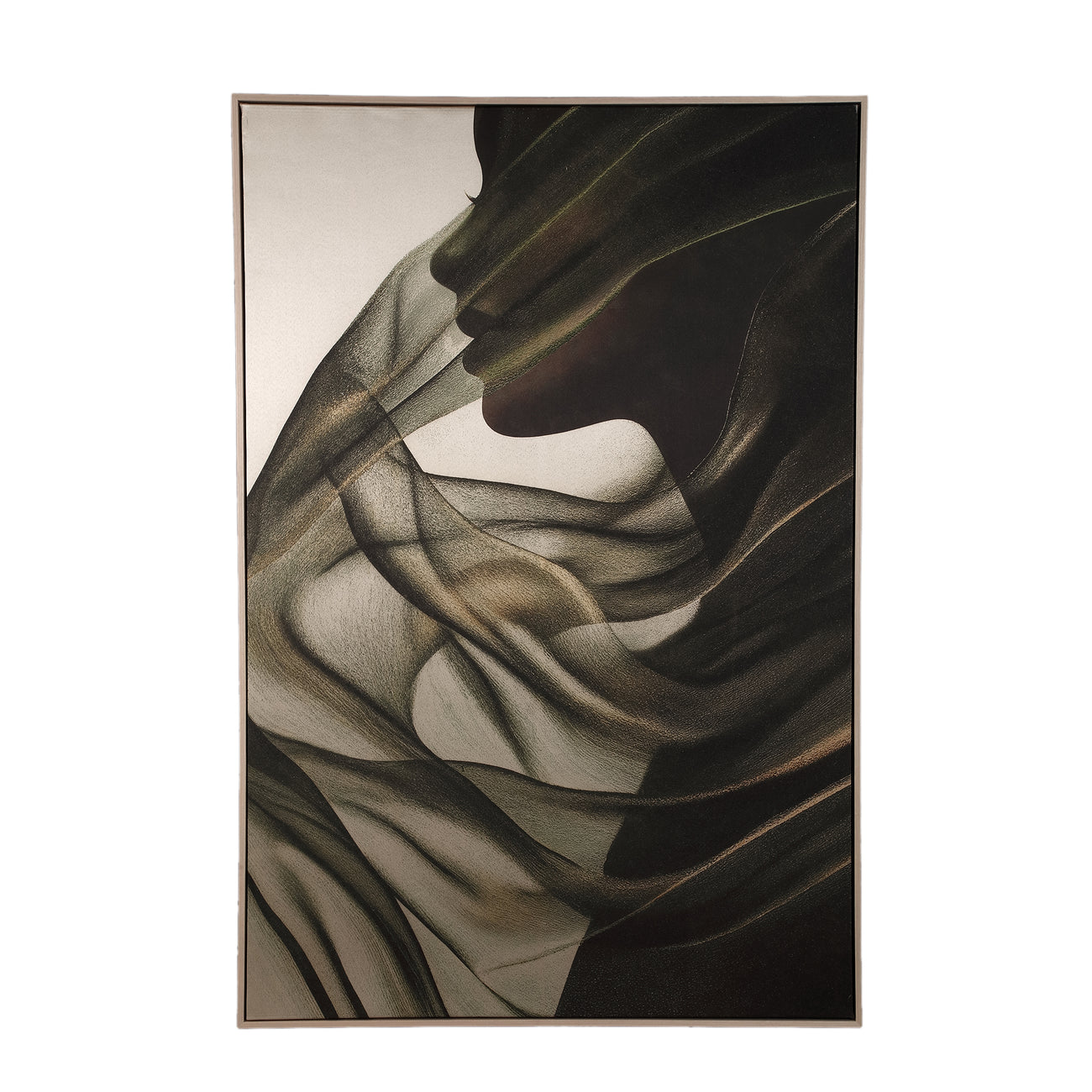 Jilla Figurative Canvas Wall Panel - Dark Green