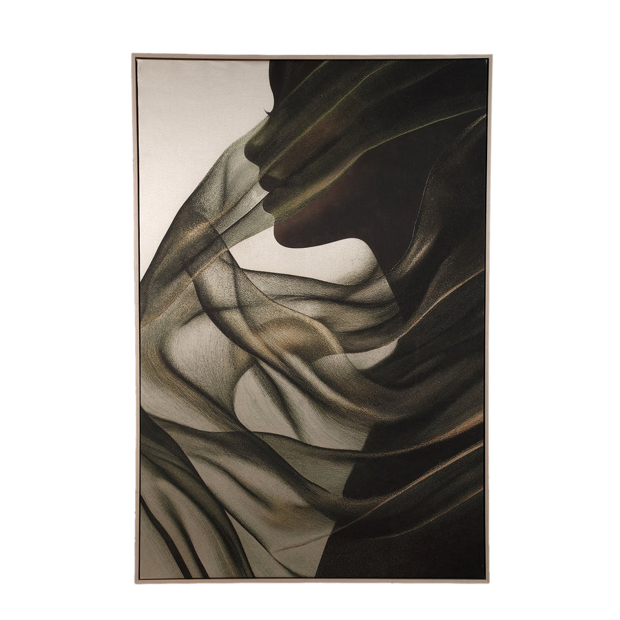 Jilla Figurative Canvas Wall Panel - Dark Green