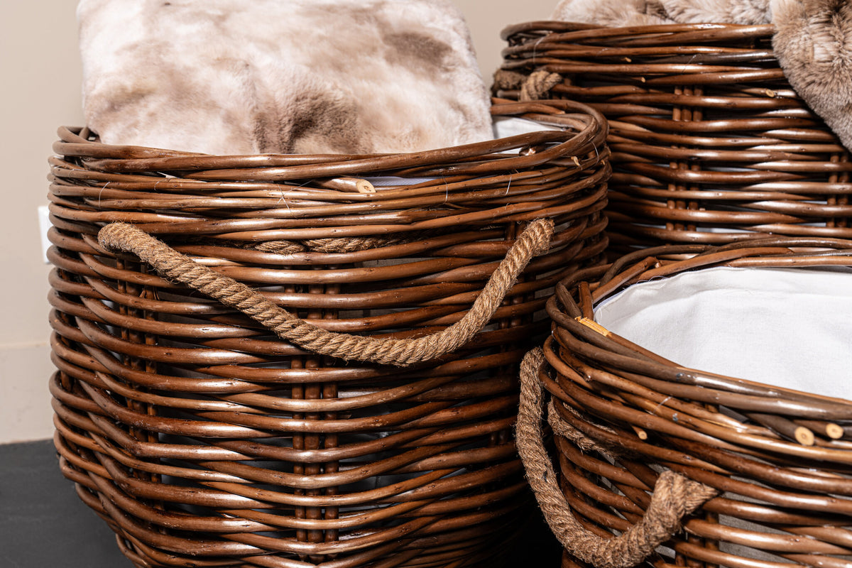 Darrett brown willow bombay basket on wheels