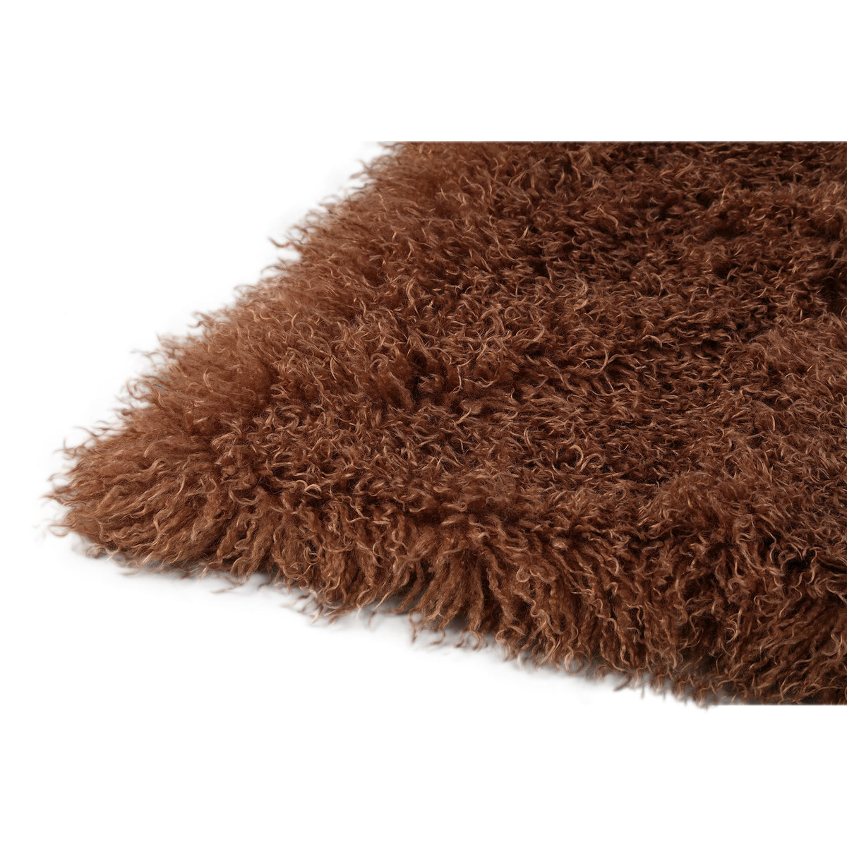 Rexx dark brown faux sheepskin throw, large