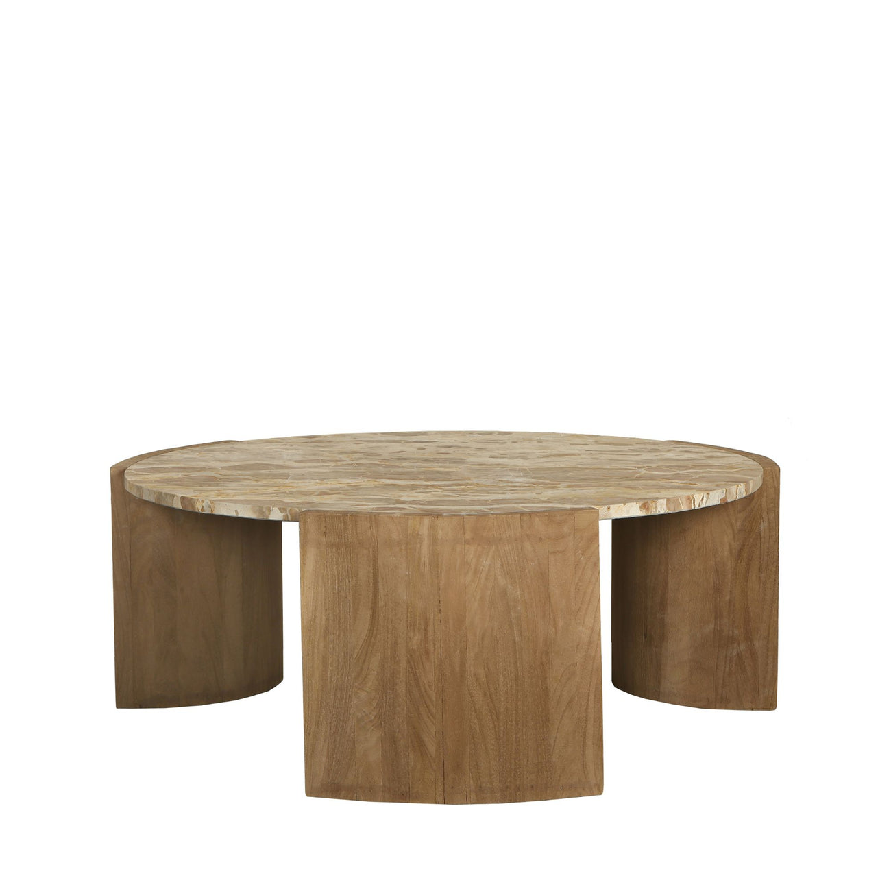Javina natural marble and mango wood coffee table
