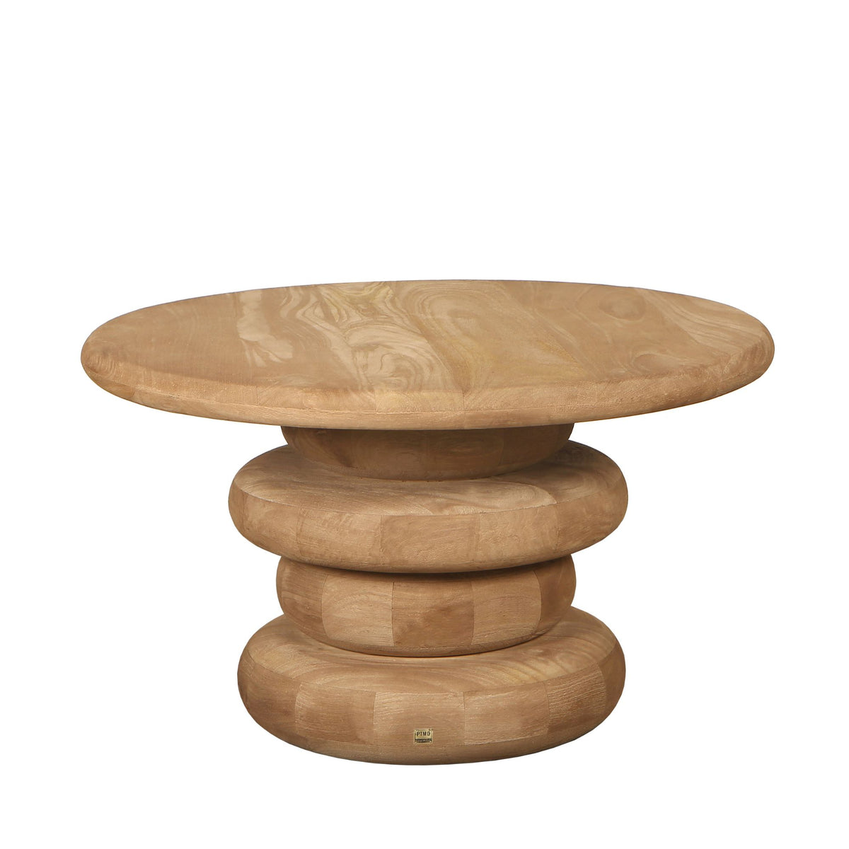 Keven ribbed mango wood round coffee table
