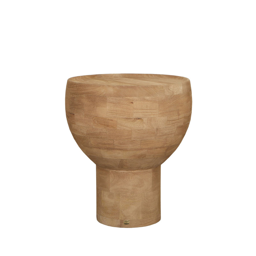 Erno natural mango wood round side table