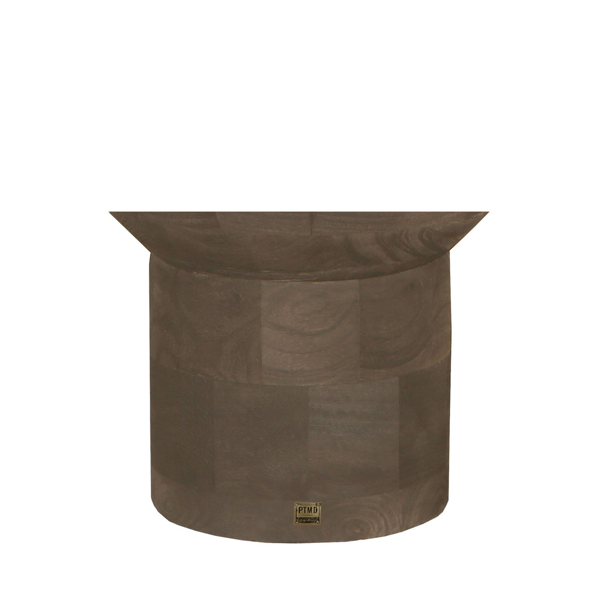 Erno dark brown mango wood round side table