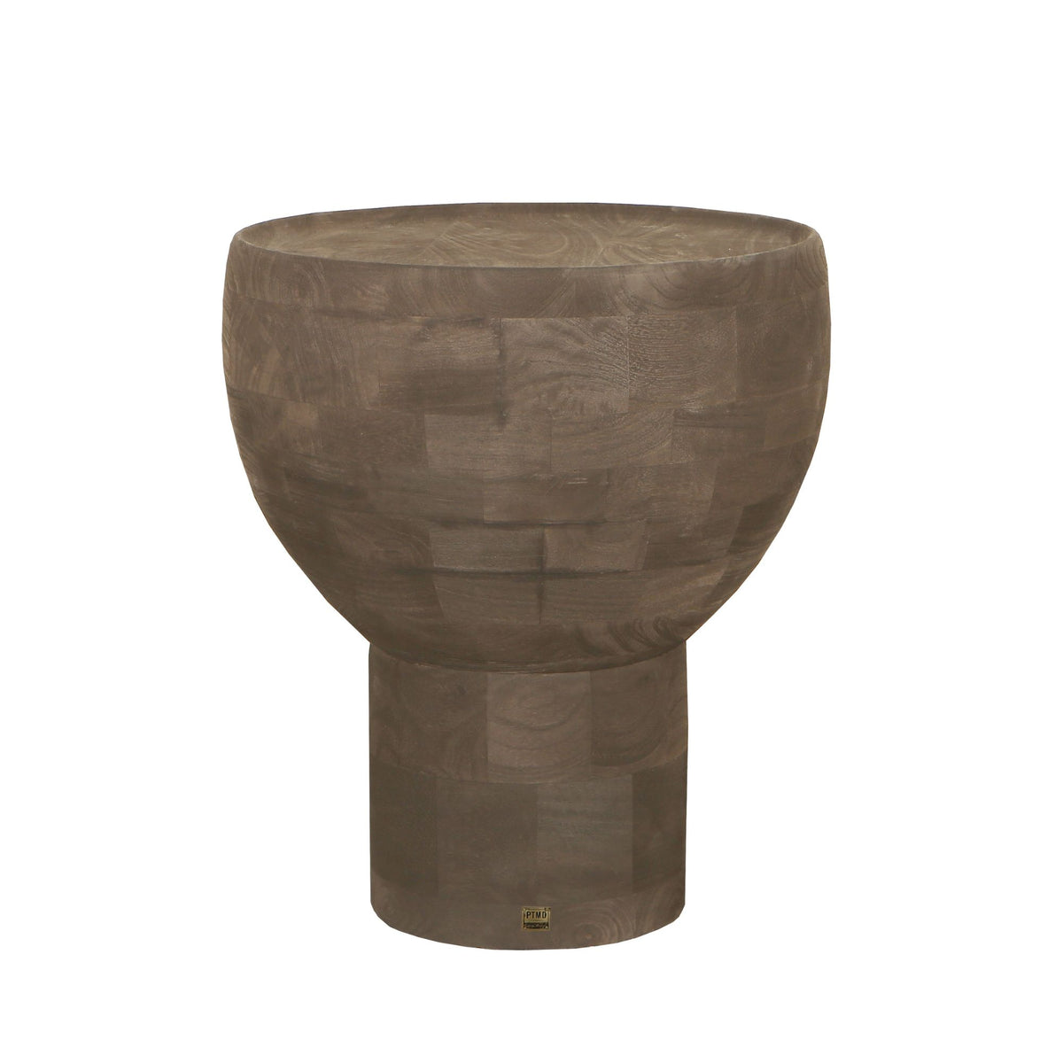 Erno dark brown mango wood round side table