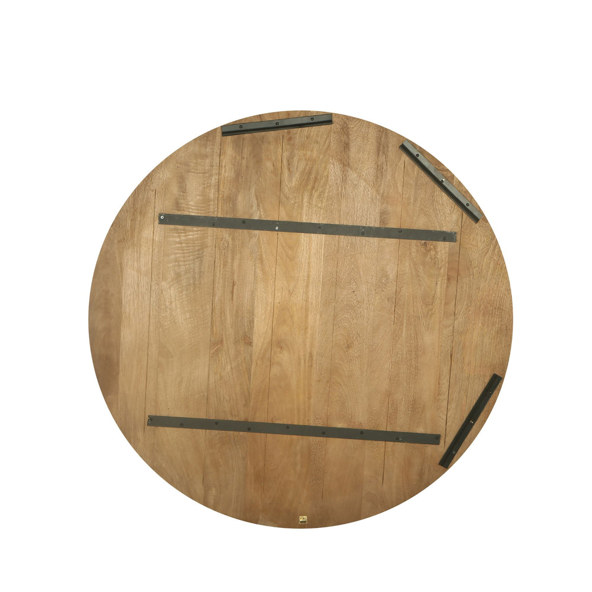 Mattin light brown mango wood round wall panel, small