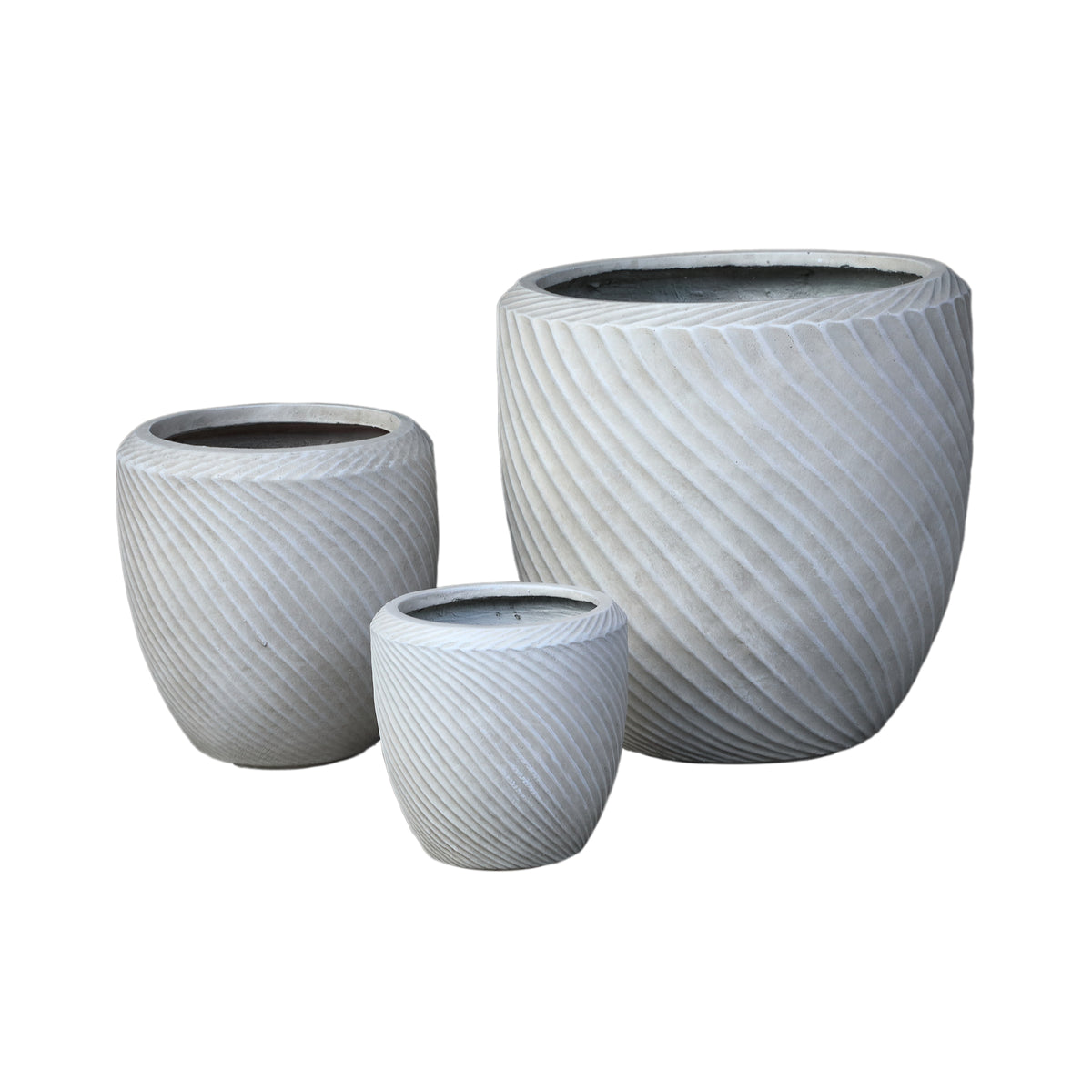 Nikol beige GRC wave pattern planter, low