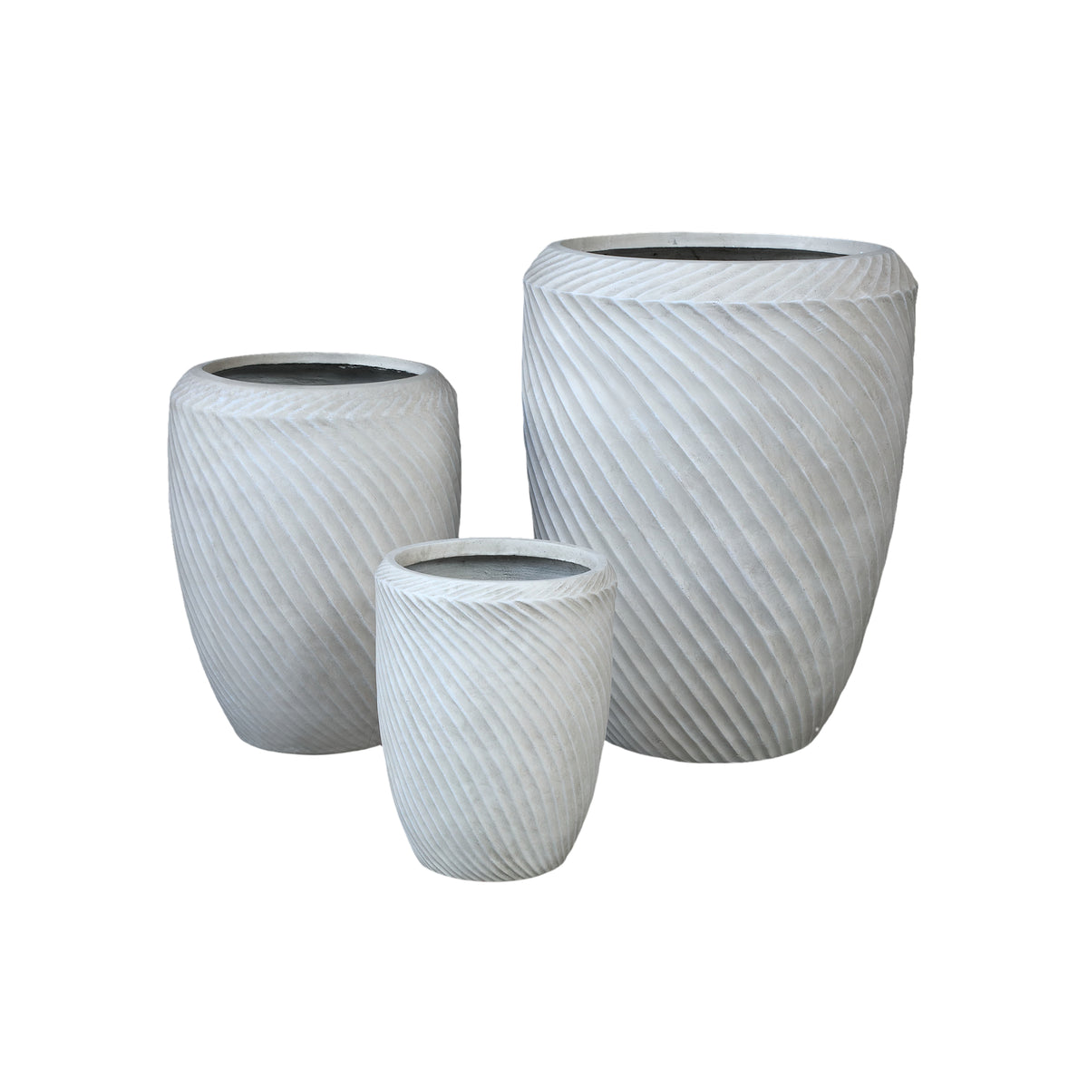 Nikol beige GRC wave pattern planter, tall
