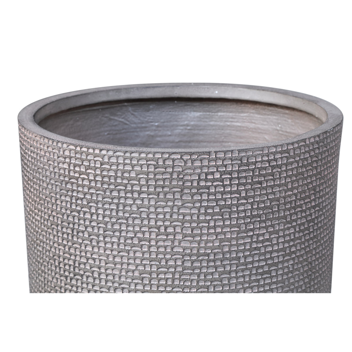 Rylon brown GRC patterned planter, low