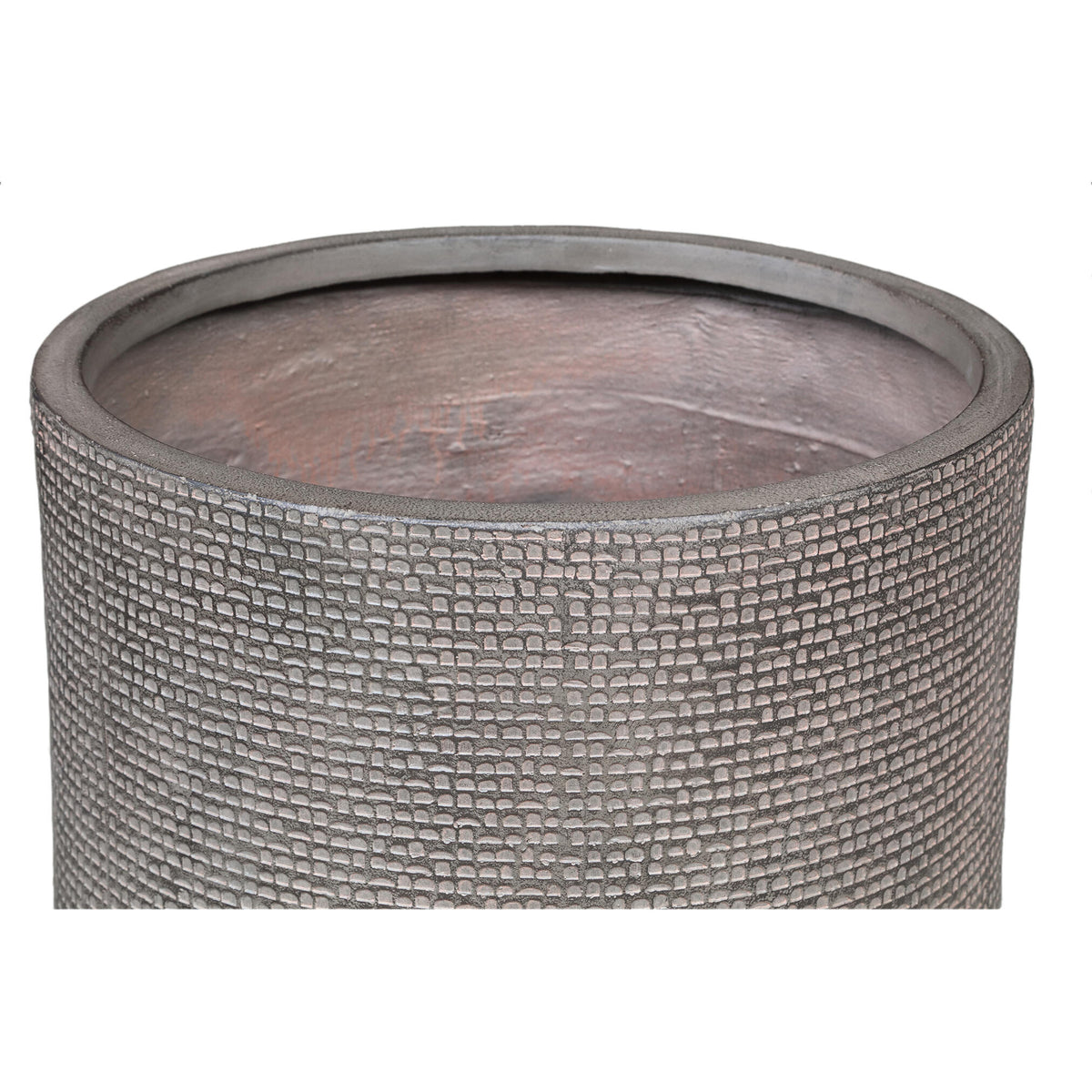 Rylon brown GRC patterned planter, tall