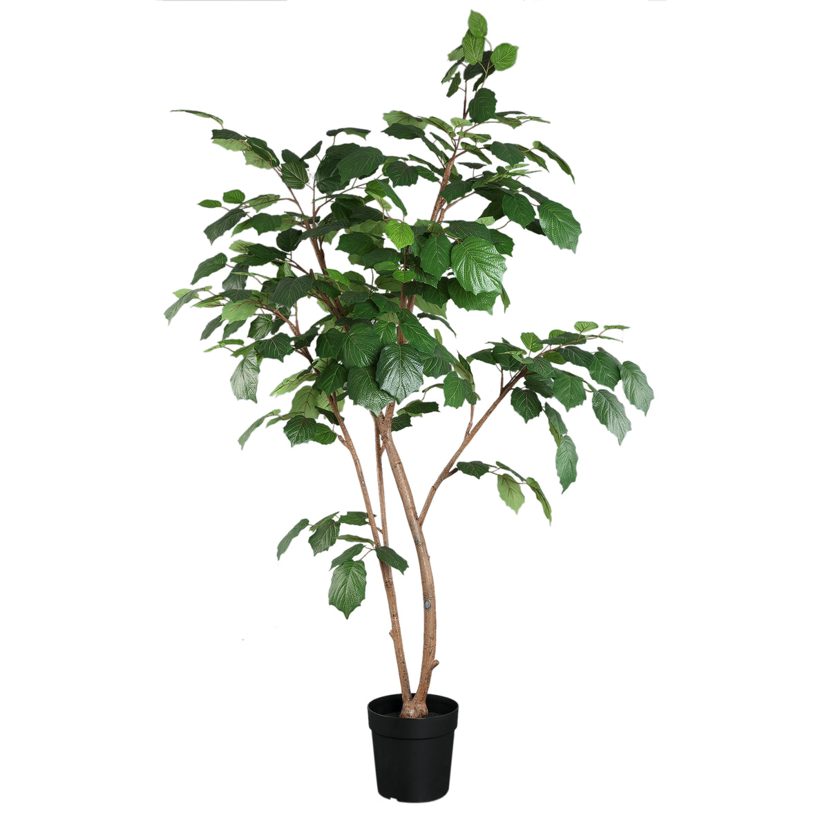 Faux grape leaf tree in weighted pot