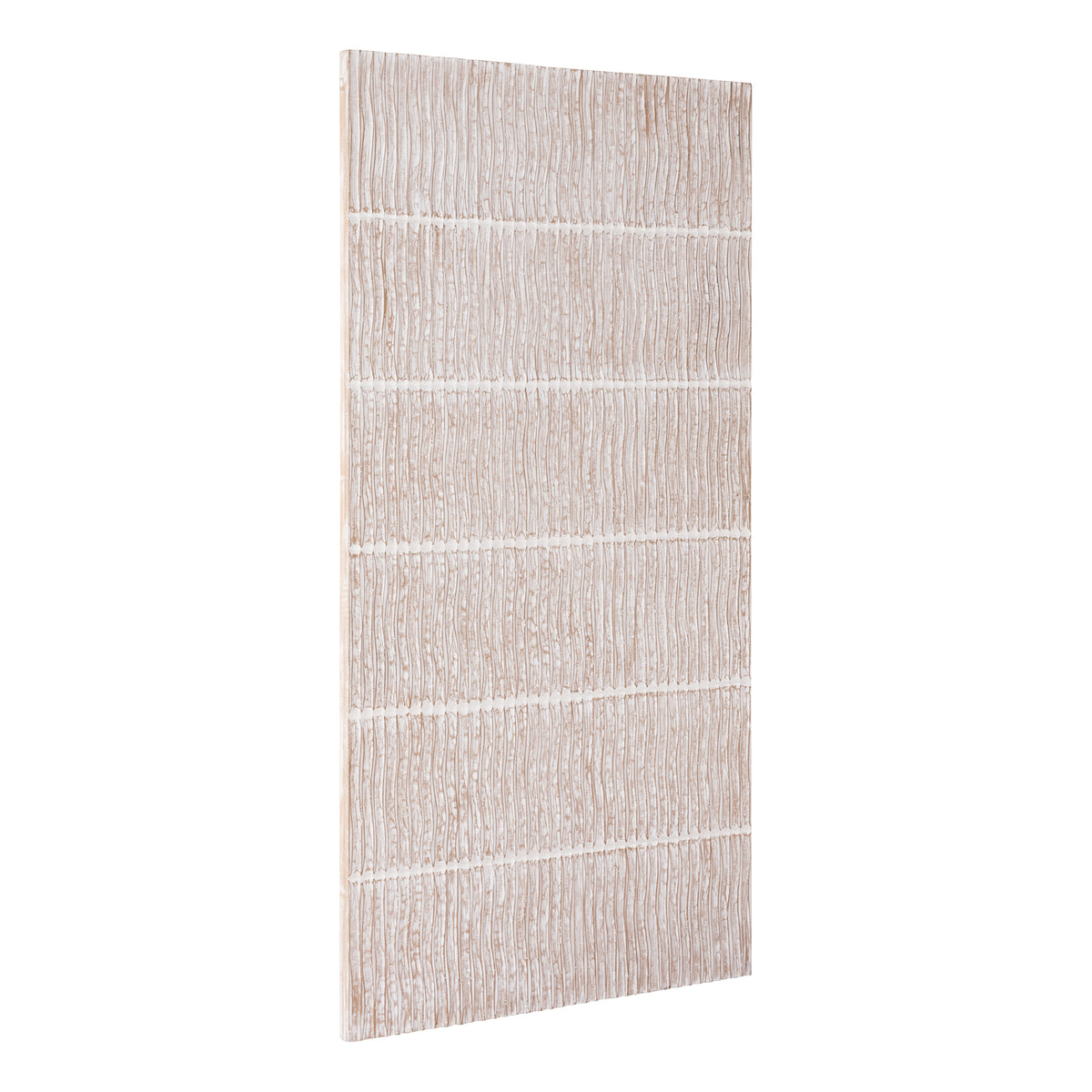 Seline white wavy stripe wall panel, large