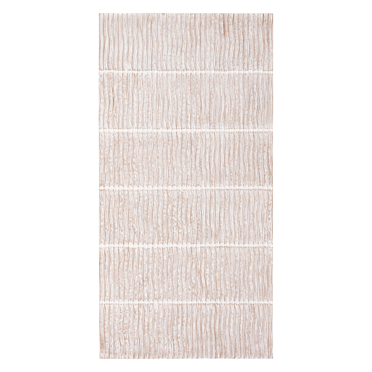 Seline white wavy stripe wall panel, large