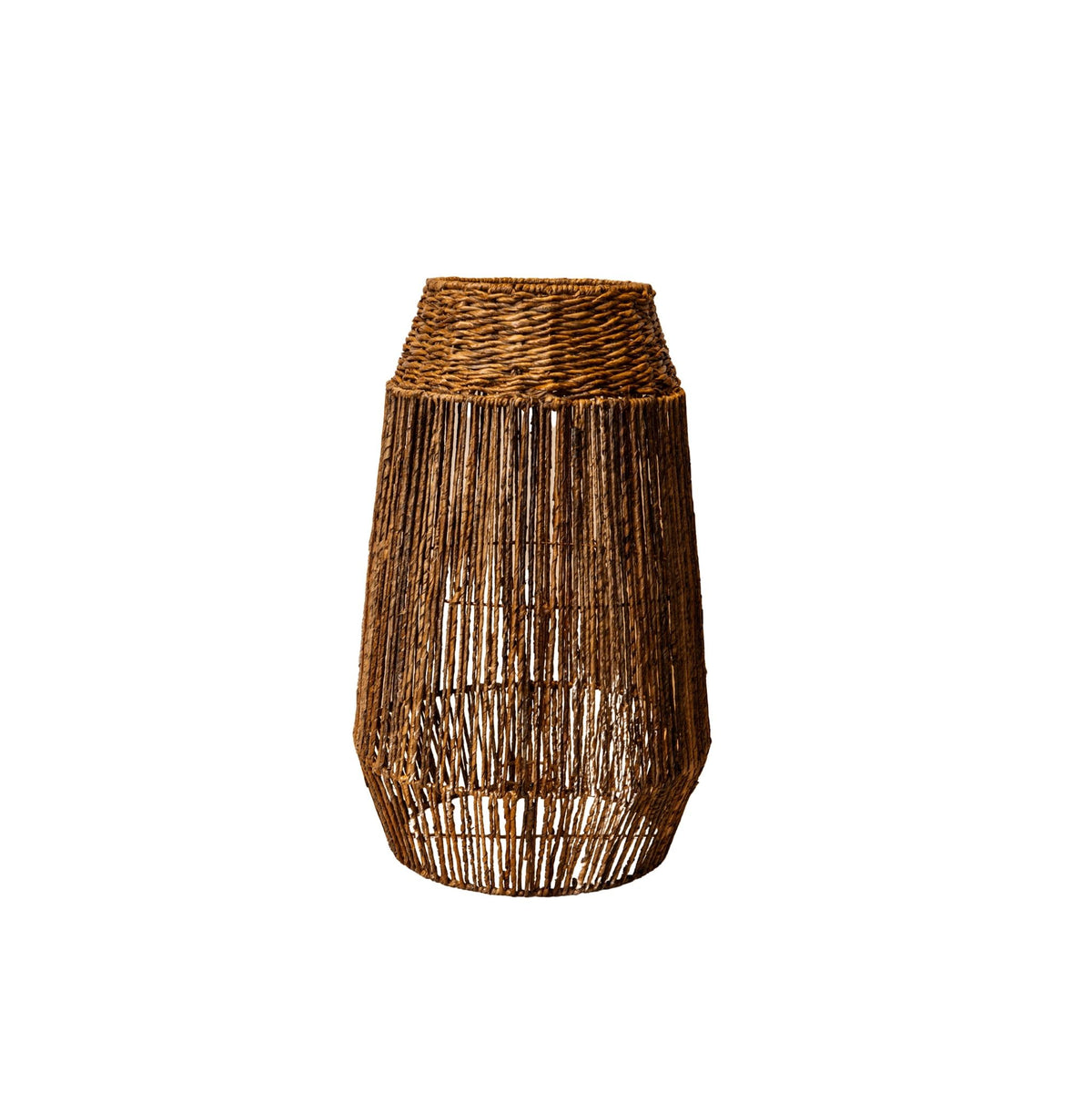 Jeron natural seagrass floor lantern large