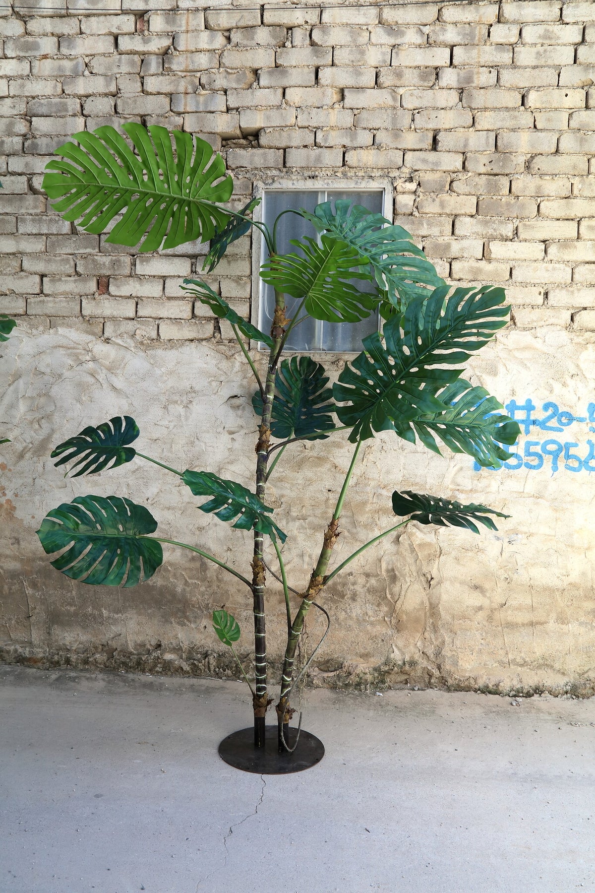 Faux monstera tree, large