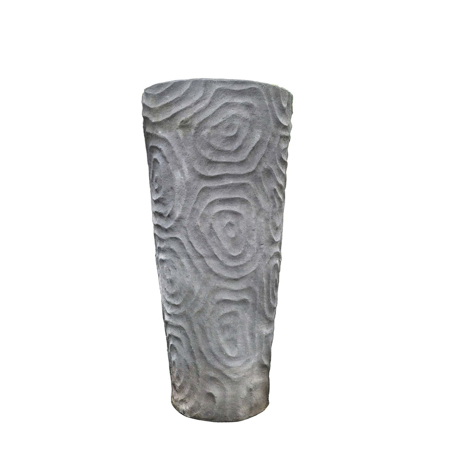 Beth grey organic pattern planter, large