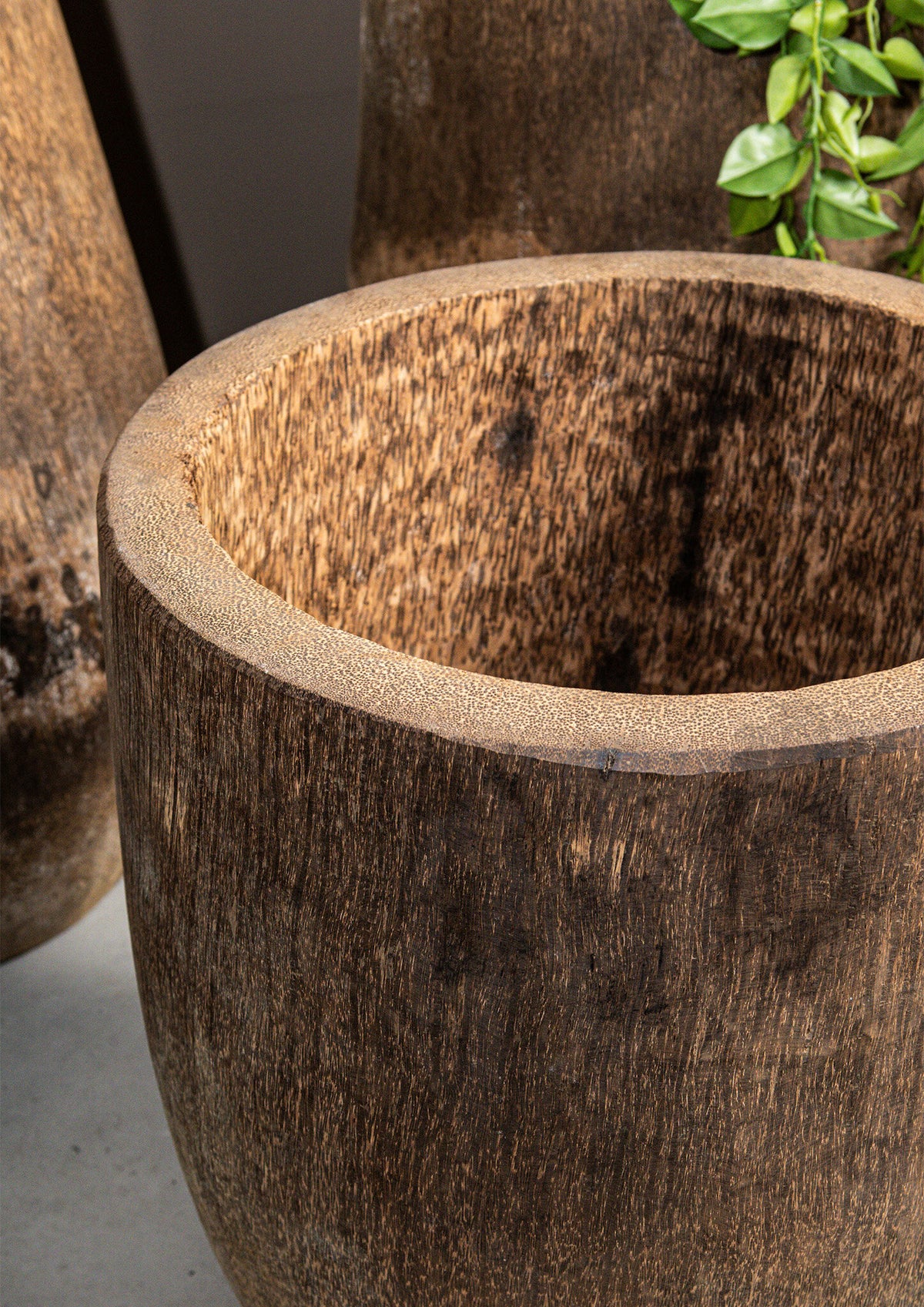 Jamez natural palm wood planter, extra small