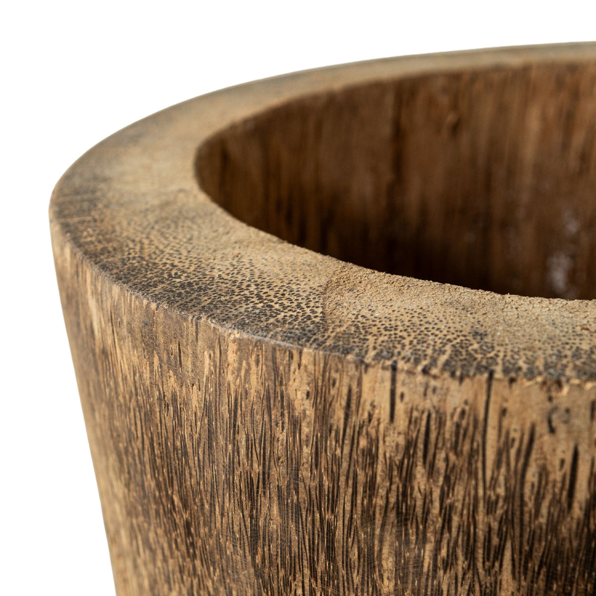 Jamez natural palm wood planter, small