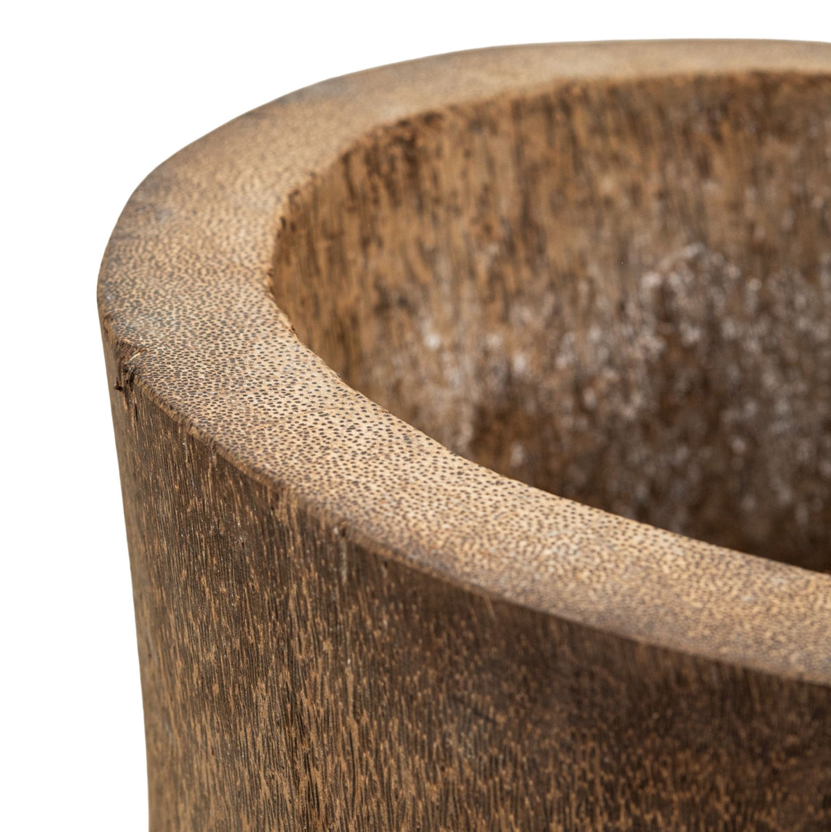 Jamez natural palm wood planter, medium