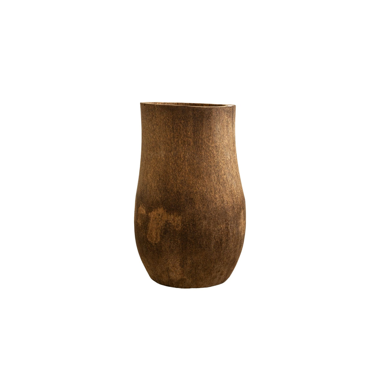 Jamez natural palm wood planter, medium