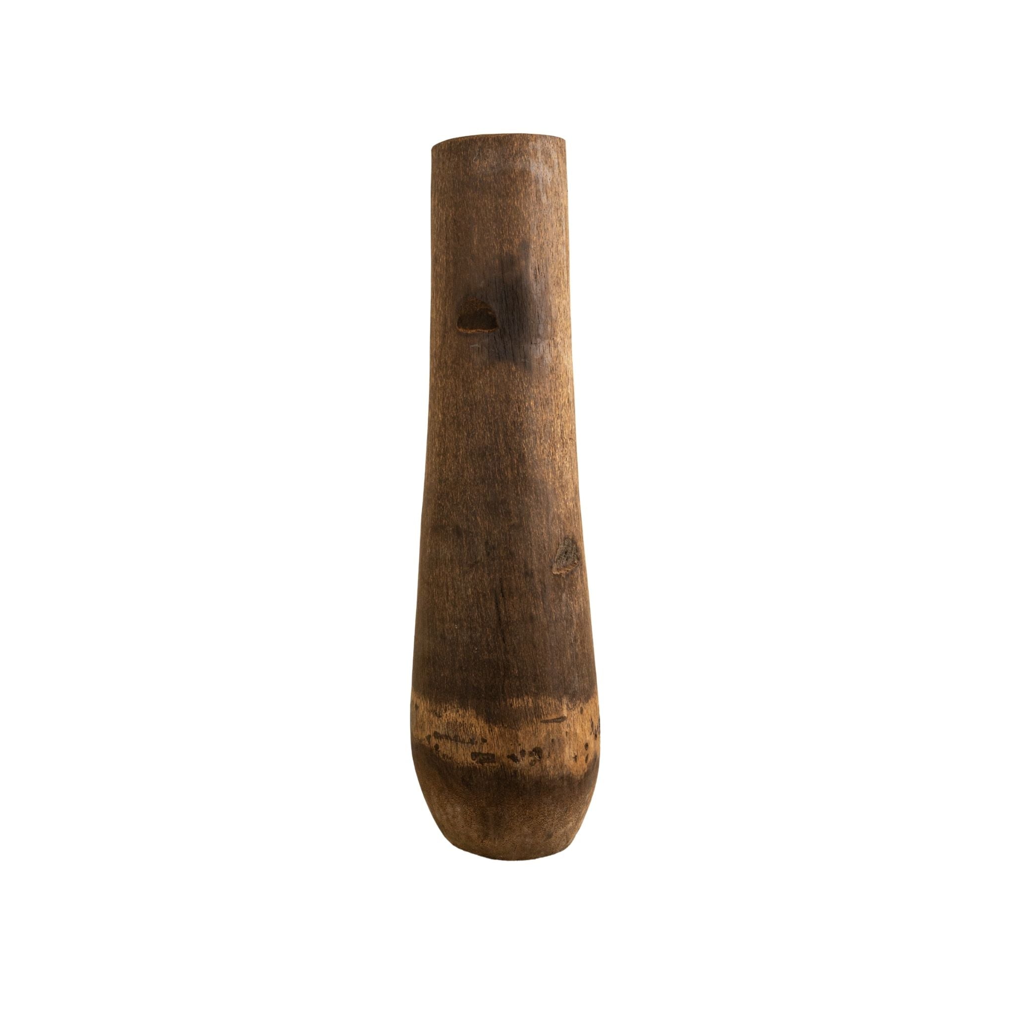 Jamez natural palm wood tall floor planter