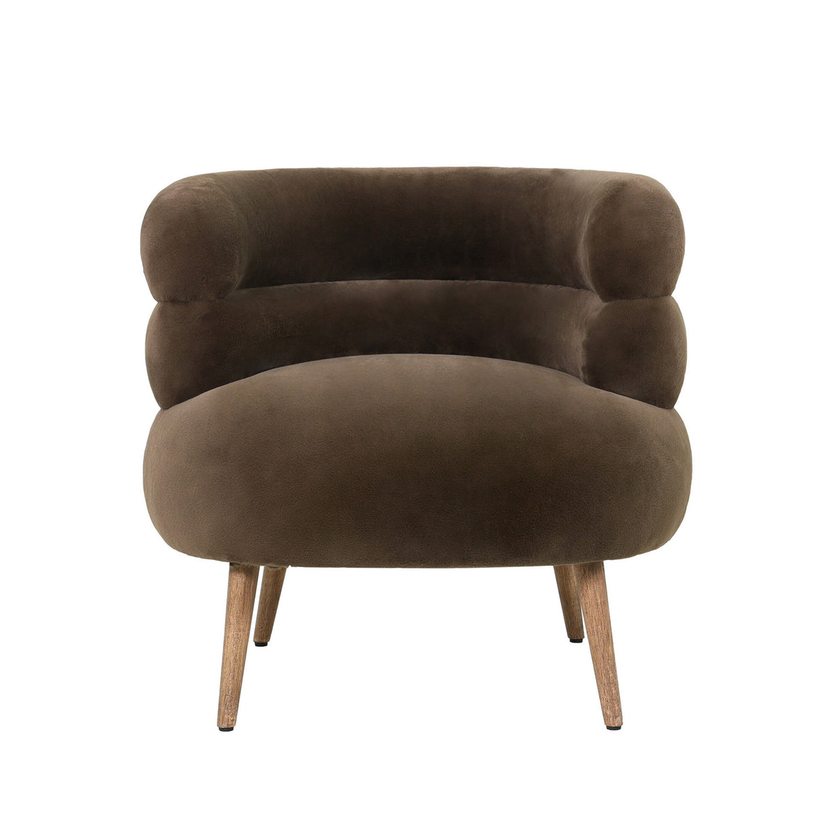 Nelly dark brown fabric fur armchair