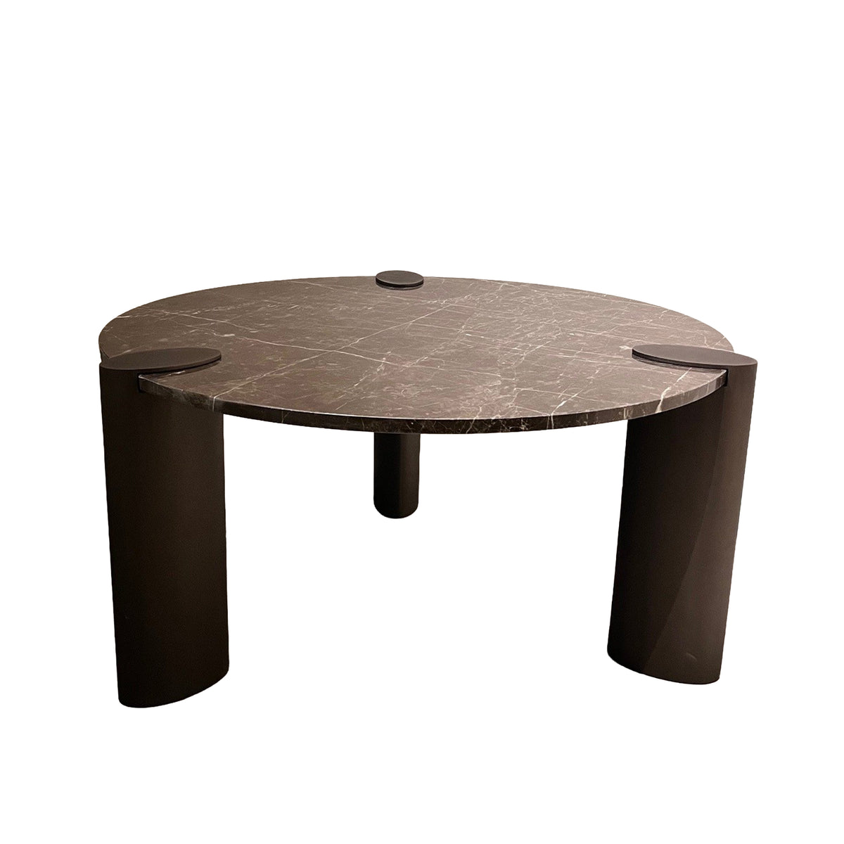 Ora brown marble and metal coffee table