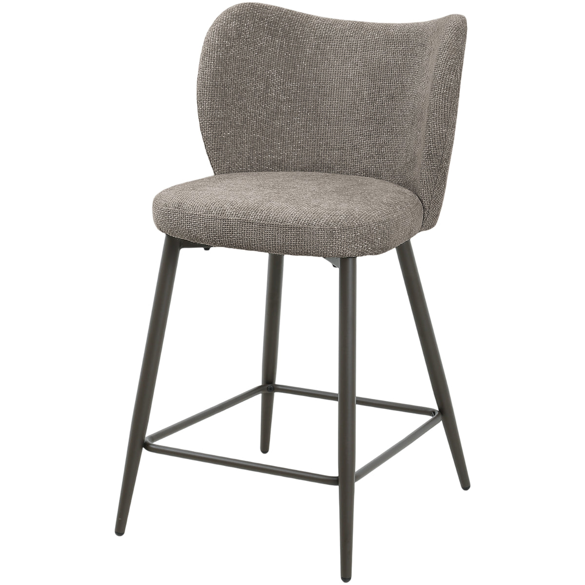 Pebble taupe upholstered bar stool