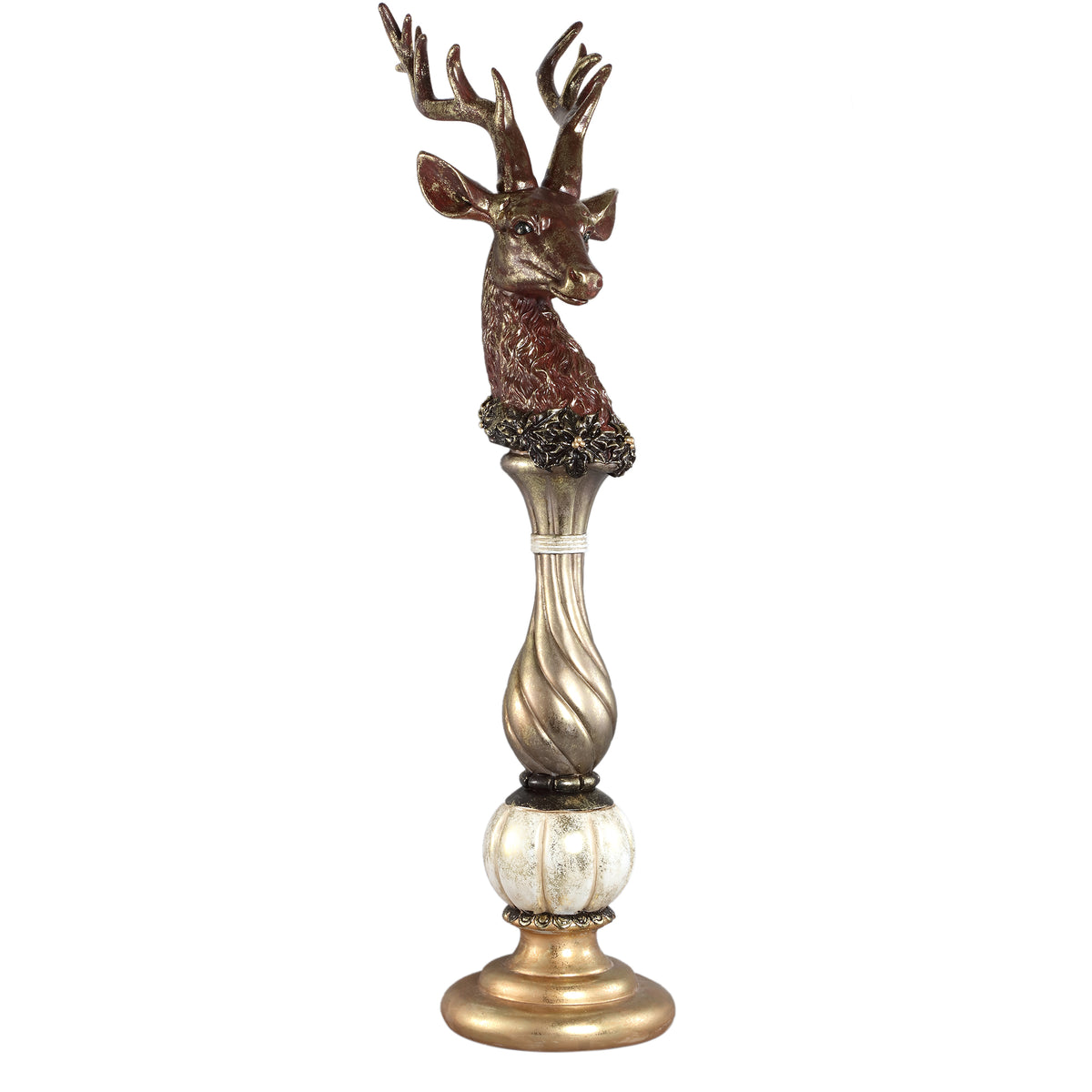 Blitzen light brown resin reindeer statue, large