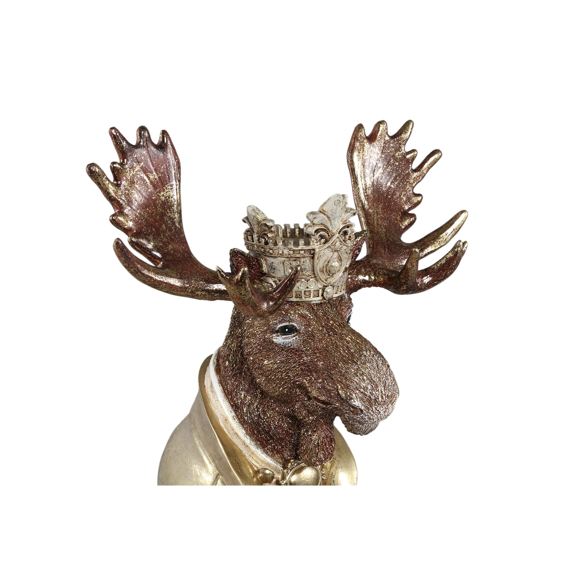 Dasher brown resin sitting moose statue
