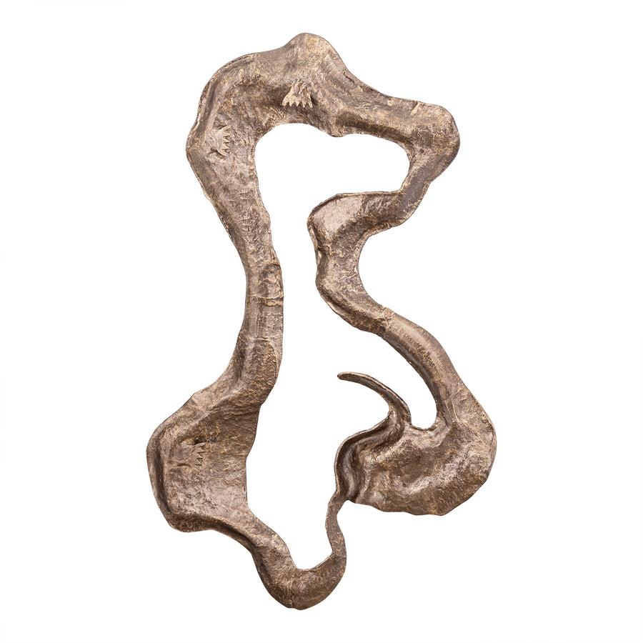 Leala champagne cast aluminium organic wall panel, large