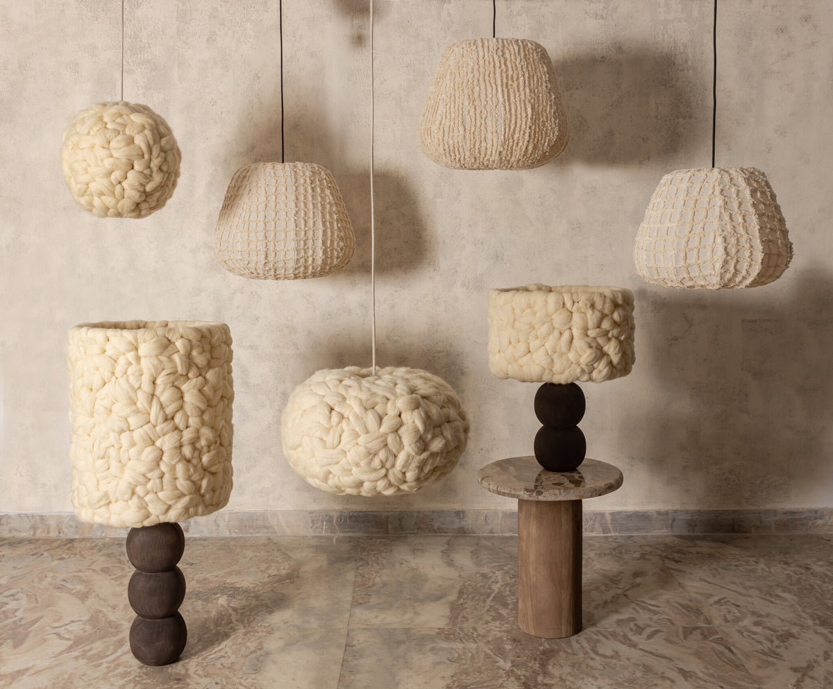 Tarry cream round polyester lamp shade