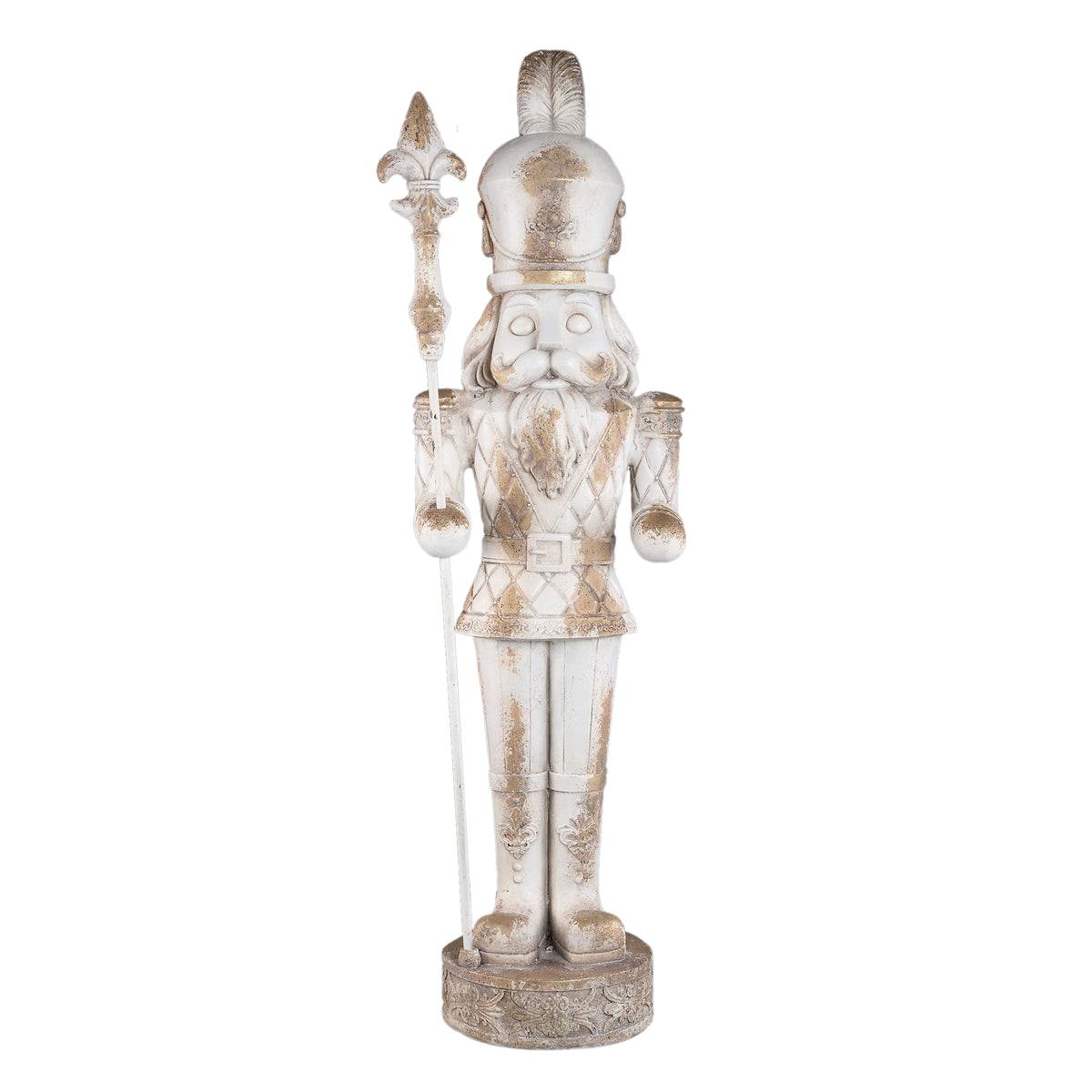 Nicholas white MGO large nutcracker statue