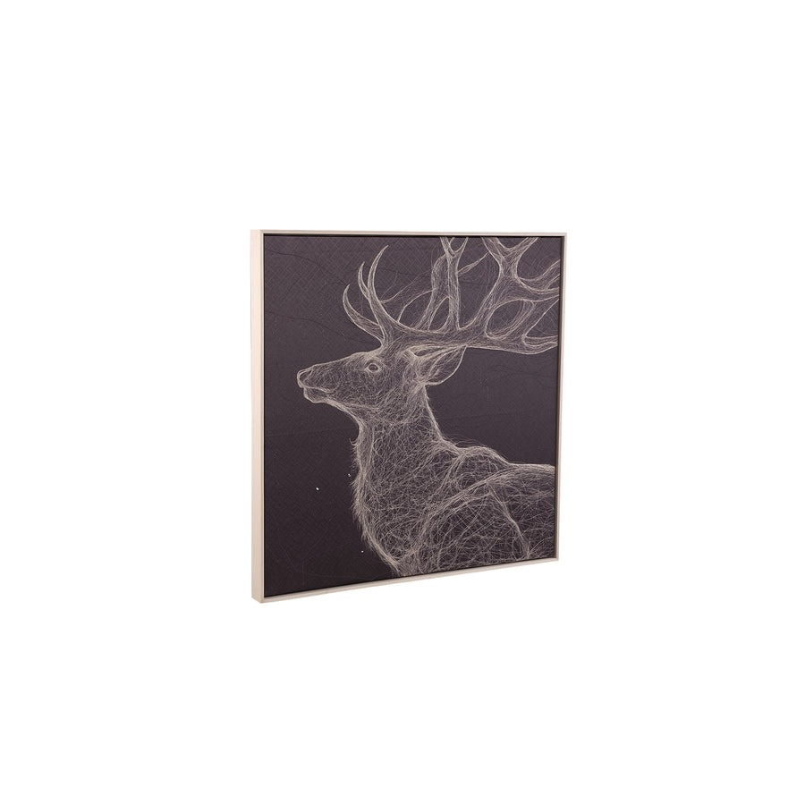 Nole dark brown framed canvas reindeer print, small