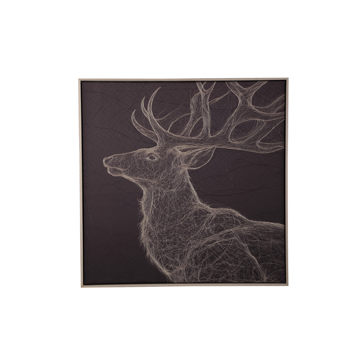 Nole dark brown framed canvas reindeer print, small