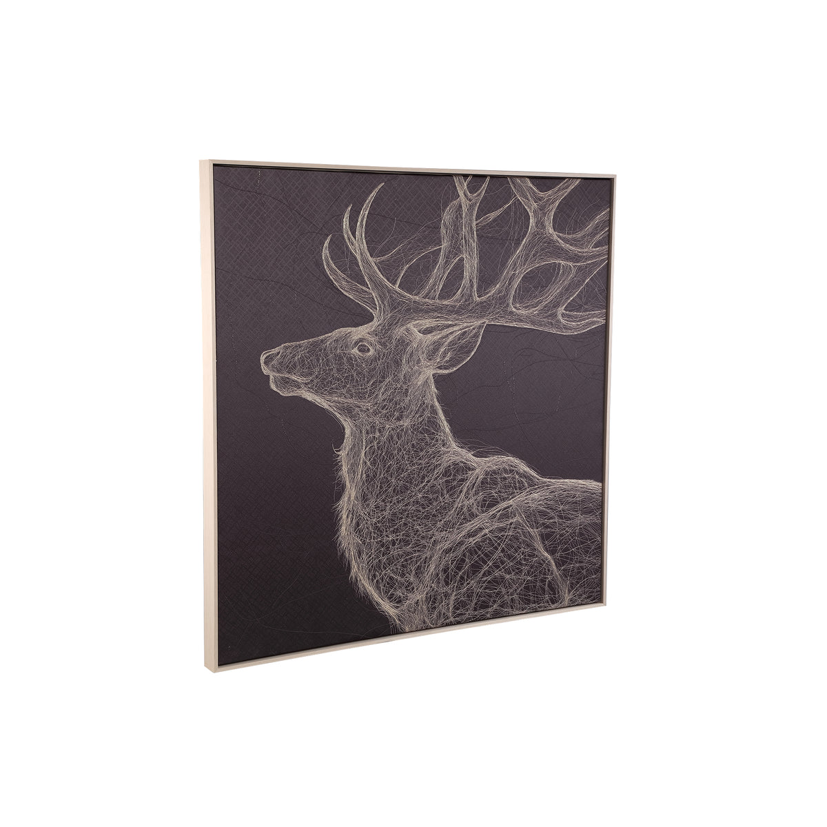 Nole dark brown framed canvas reindeer print, large