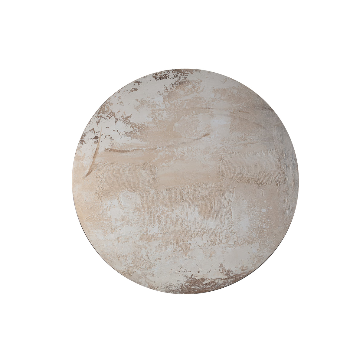 Moti beige textured round fabric wall panel, large