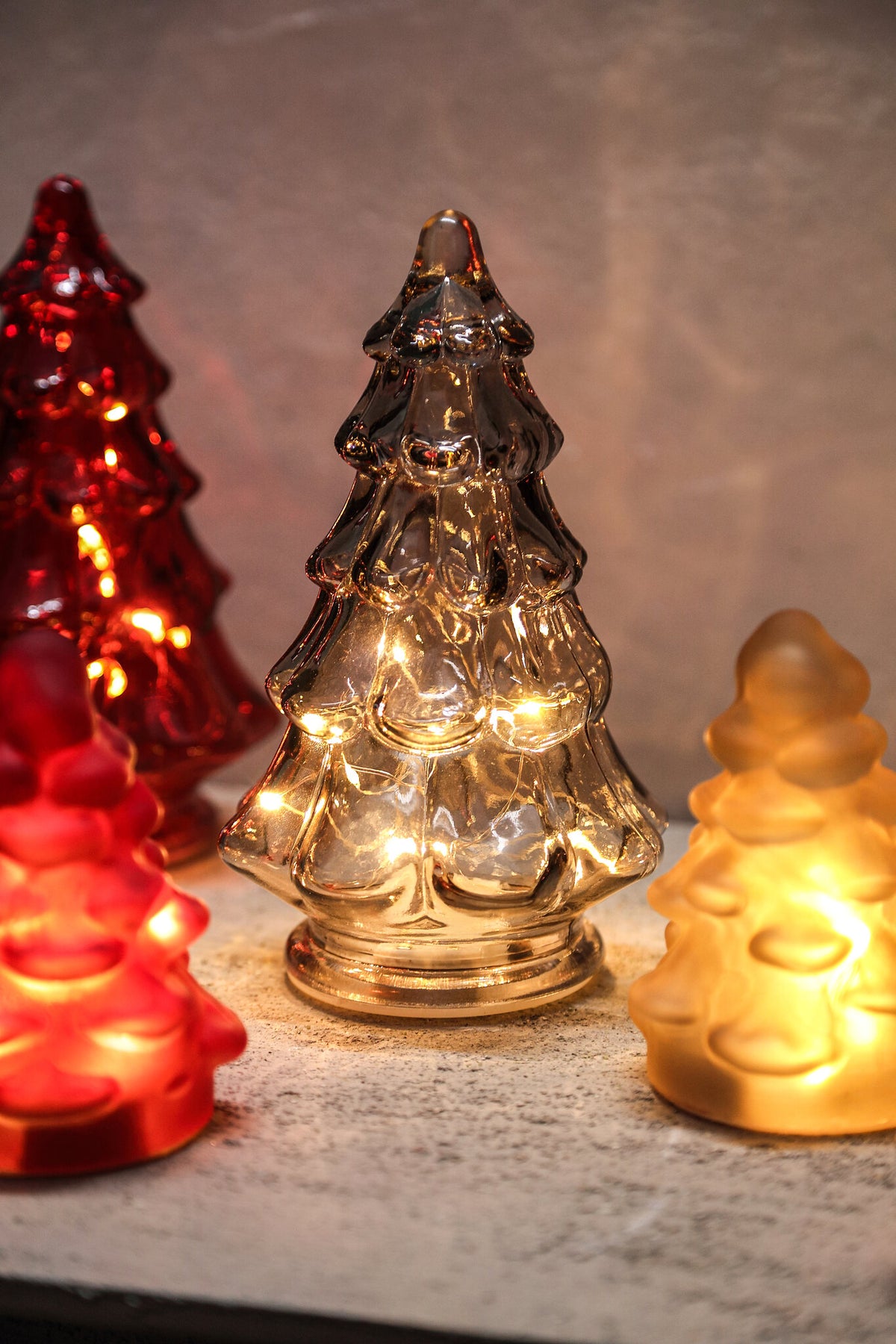 Rockey red glass LED Christmas tree light