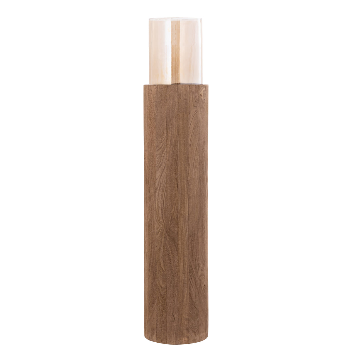 Kelvin light brown mango wood floor lantern, large