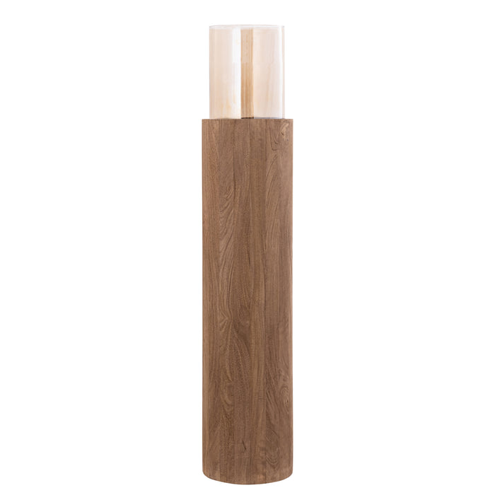 Kelvin light brown mango wood floor lantern, large
