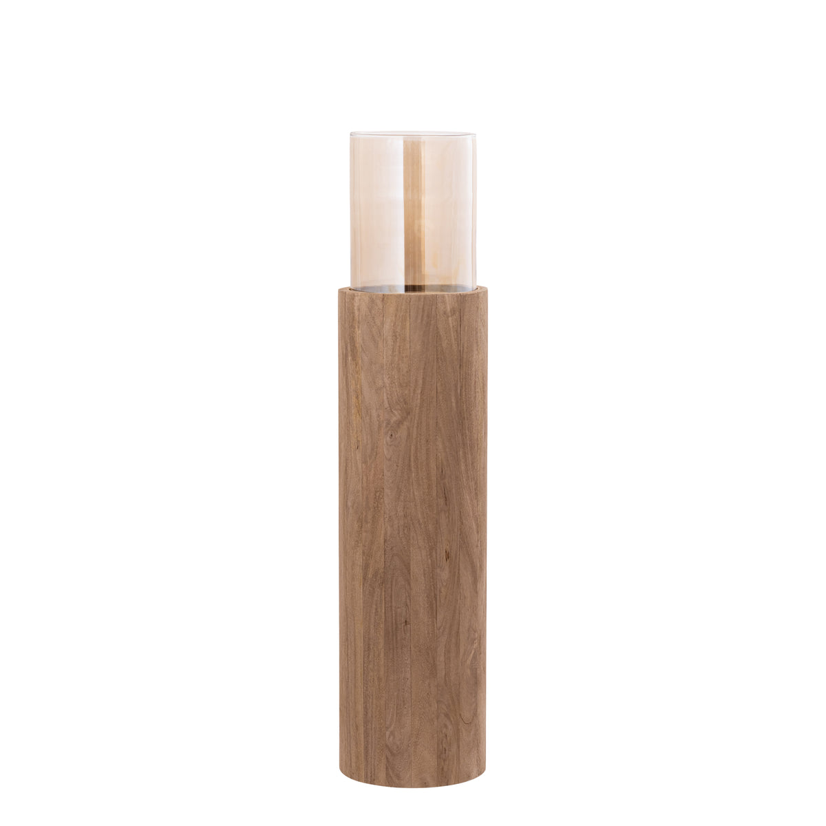 Kelvin light brown mango wood floor lantern, small