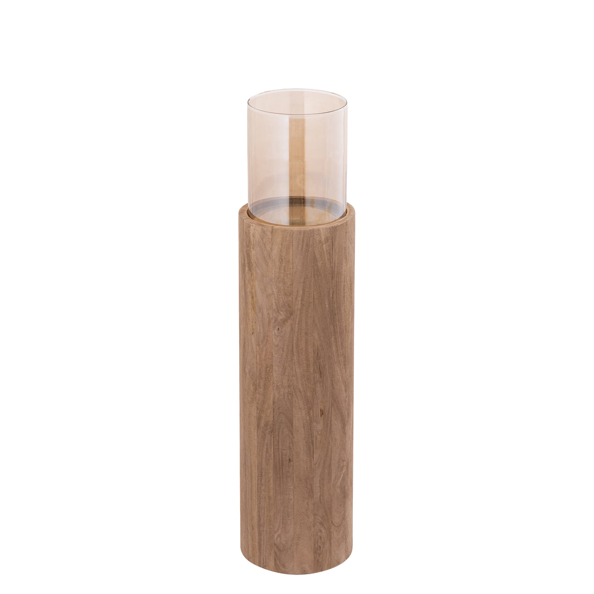 Kelvin light brown mango wood floor lantern, small