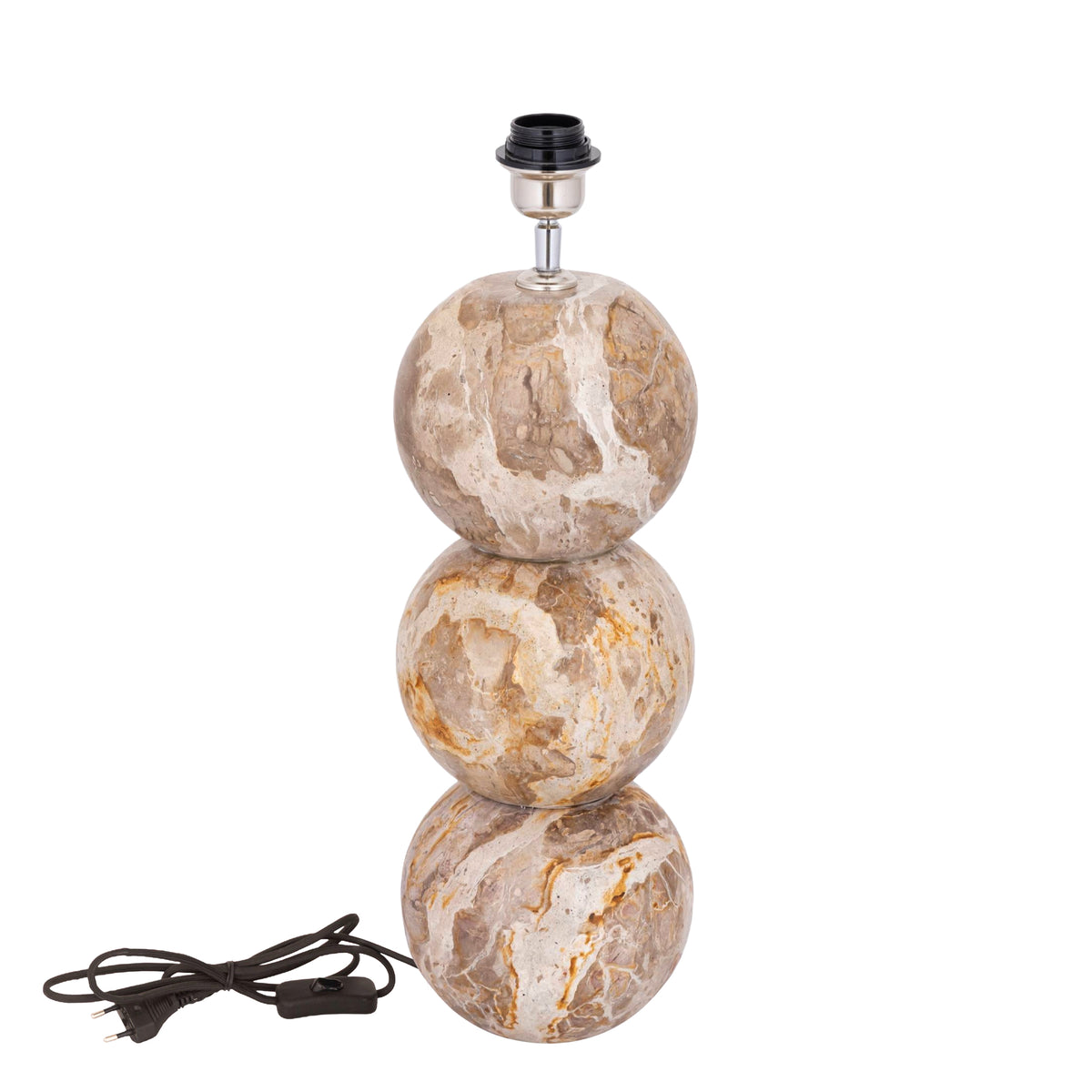Charly beige marble ball-shaped lamp base, large