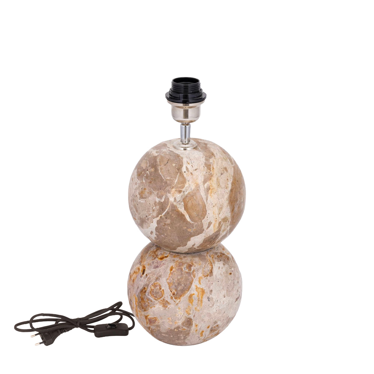 Charly beige marble ball-shaped lamp base, medium