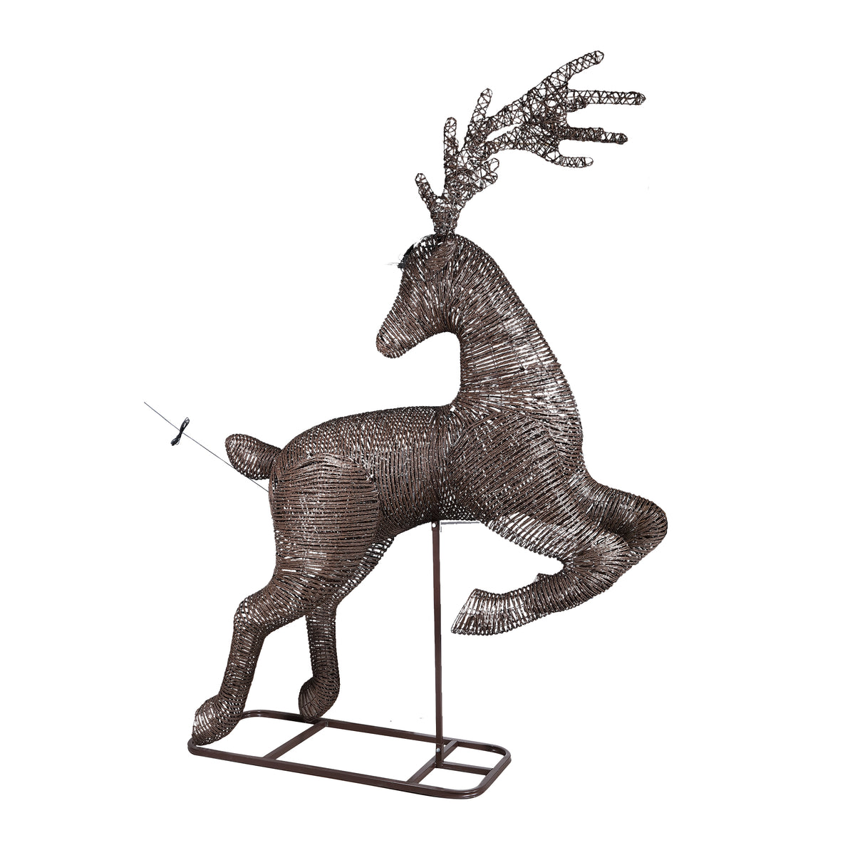 Lucis dark brown LED reindeer light sculpture, facing right, large