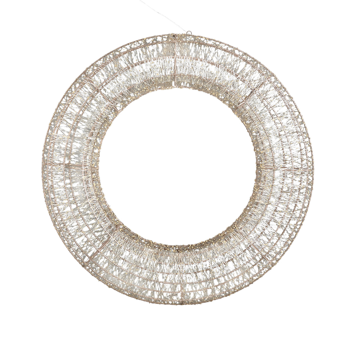 Lexis champagne LED hanging wreath, extra large, 10000 lights