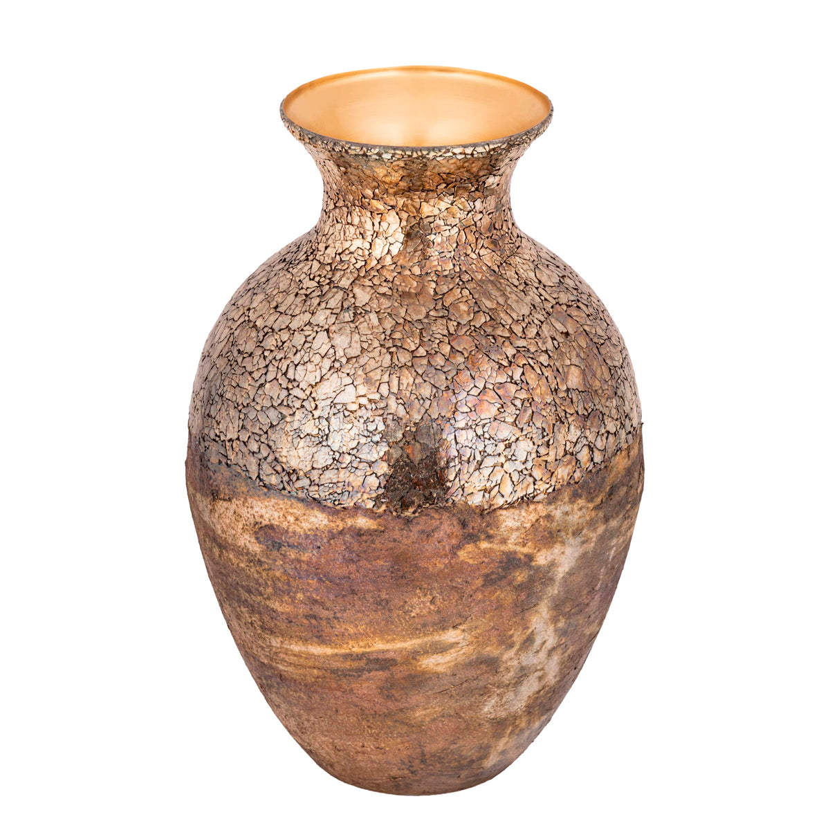 Jule gold mosaic ball planter with iron frame, large