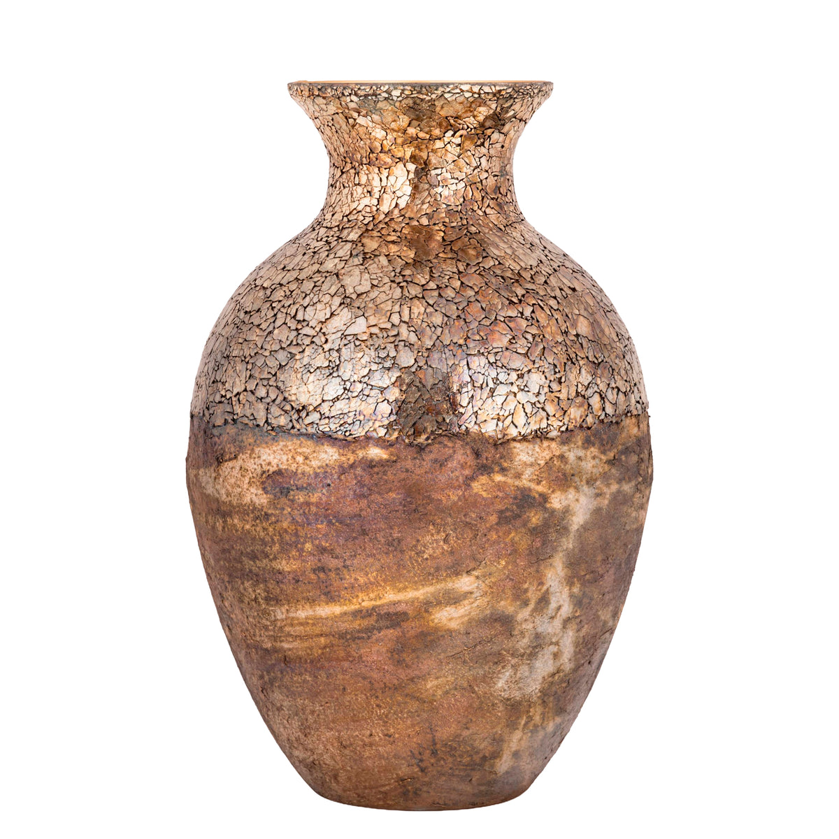 Jule gold mosaic ball planter with iron frame, large